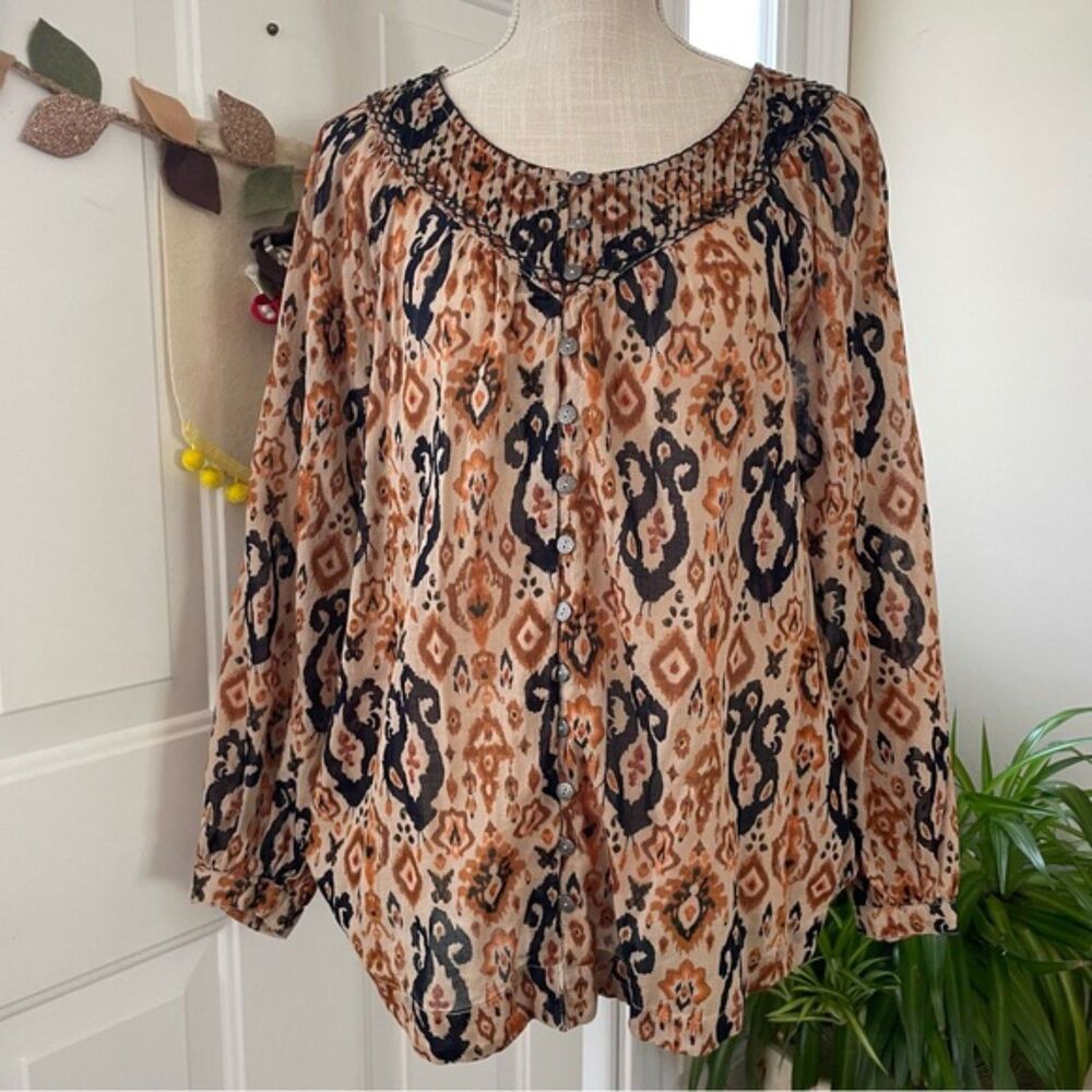 Beach Lunch Lounge Penelope Women's Top Blouse Grecian Tapestry(Size L)